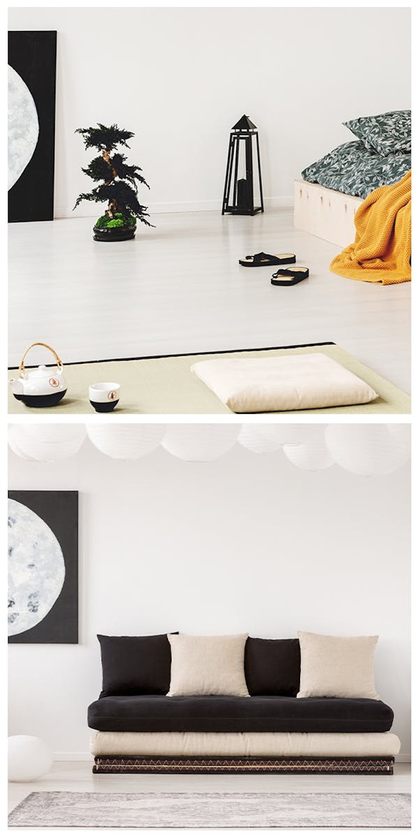 Collage des Wohnstils Japandi