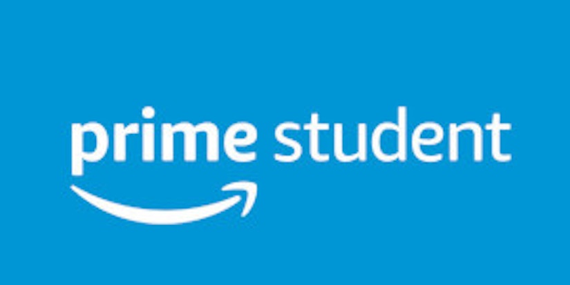 Das Amazon Prime Logo auf blauem Hintergrund