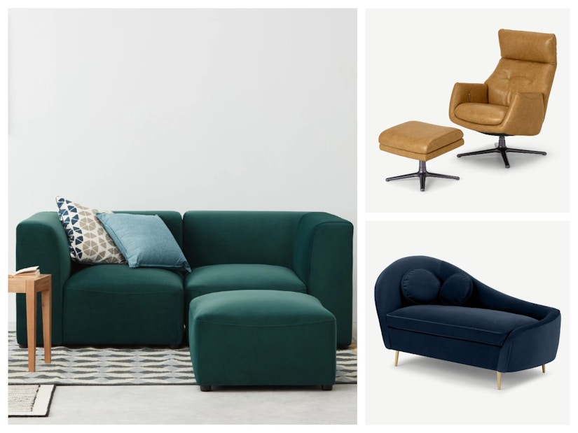 Eine Collage von Sofas und Sesseln