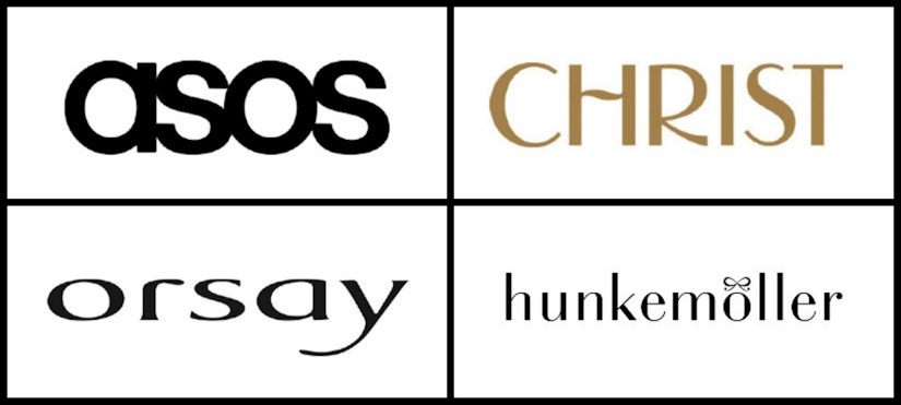 Logo-Collage von Mode-Shops