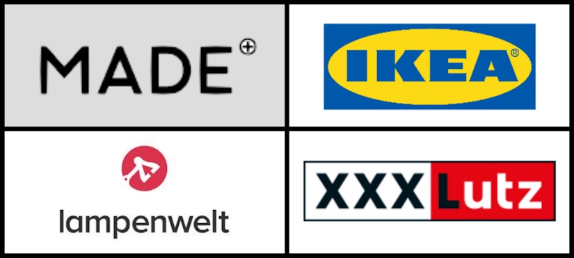 Logo-Collage von Home- und Living-Shops