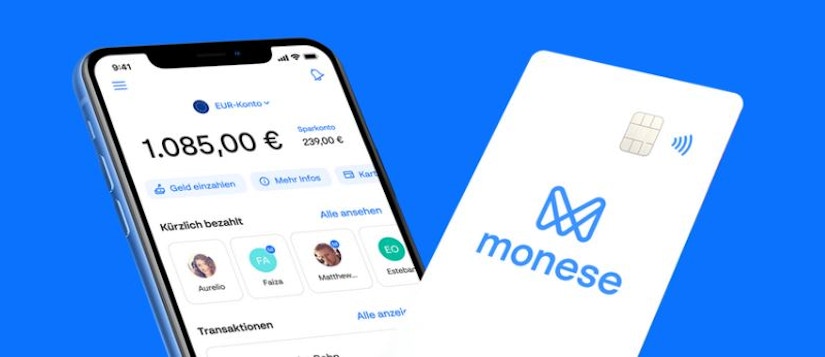 Monese App läuft auf Smartphone