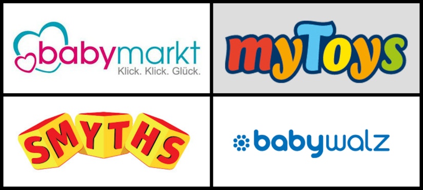 Logo-Collage von Baby- und Kind-Shops
